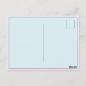 Rosa und blaue Umrandung grüne Gingham-Schleife Da Postkarte (Rückseite)