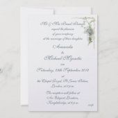Rosa und blaue "vergisme-nots"-Hochzeit Einladung (Rückseite)