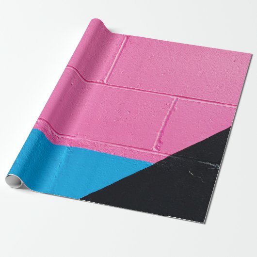 Rosa und blaue Wand Geschenkpapier (Ungerollt)