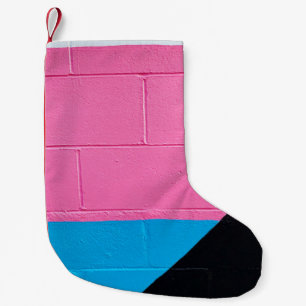 Rosa und blaue Wand Kleiner Weihnachtsstrumpf