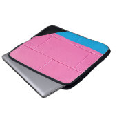 Rosa und blaue Wand Laptopschutzhülle (Vorne Knopf)