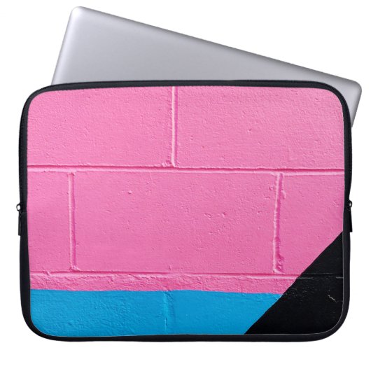 Rosa und blaue Wand Laptopschutzhülle (Vorderseite)