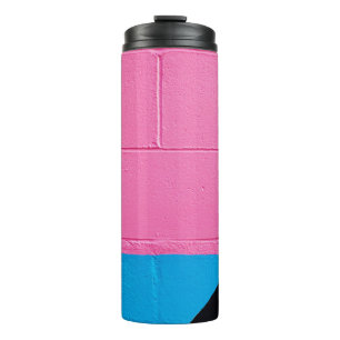 Rosa und blaue Wand Thermosbecher