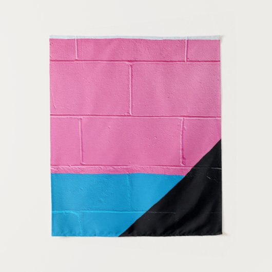 Rosa und blaue Wand Wandteppich (Vorderseite)