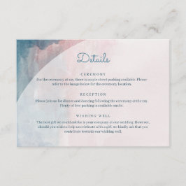 Rosa und blaue Wasserfarbe Begleitkarte