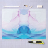 Rosa und blaue Wasserfarbe Elegante Verpackung Seidenpapier (Handwerk)