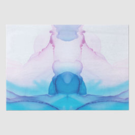 Rosa und blaue Wasserfarbe Elegante Verpackung Seidenpapier