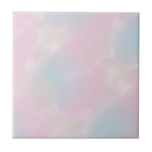 Rosa und blaue Wasserfarbe Eleganter Abstrakter Ak Fliese (Vorderseite)