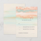 Rosa und blaue Wasserfarbe Hochzeit RSVP Karte (Vorne/Hinten)