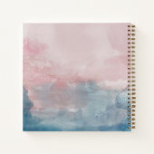 Rosa und blaue Wasserfarbe Hochzeitsbuch Notizblock (Rückseite)