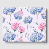 Rosa und blaue Wasserfarbe Hydrangeas Frühjahrsson Gästebuch (Rückseite)