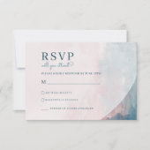 Rosa und blaue Wasserfarben-RSVP-Karte RSVP Karte (Vorderseite)