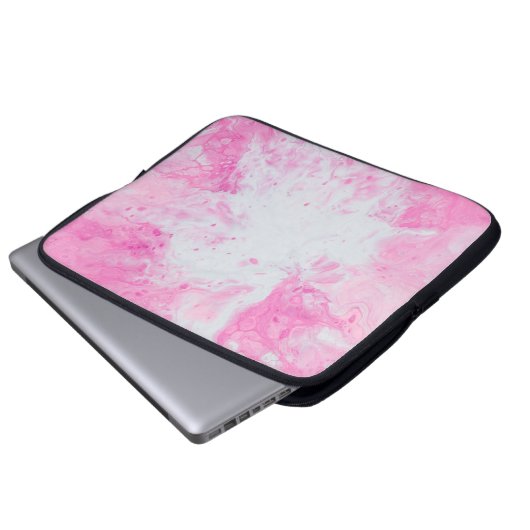 Rosa und blaue Wasseroberfläche Laptopschutzhülle (Vorne Knopf)