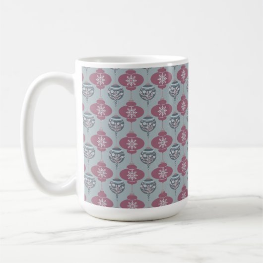 Rosa und blaue Weihnachtsschmuck Tasse (Links)