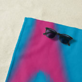 Rosa und blaue Wellen Strandtuch (Beispiel)