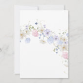 Rosa und blaue Wildblume für Junge oder Mädchen Einladung (Rückseite)