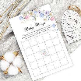 Rosa und blaue Wildblume Gender Reveal Bingo Game