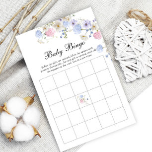 Rosa und blaue Wildblume Gender Reveal Bingo Game