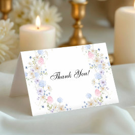 Rosa und blaue Wildblume Geschlechtsverkehr Dankeskarte