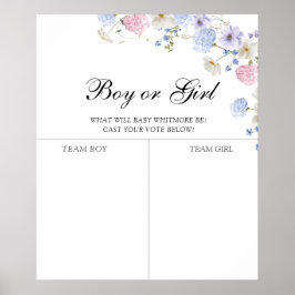 Rosa und blaue Wildblume Geschlechtsverkehr Progno Poster