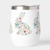 Rosa und blaue Wildblumen-Osterhasen (Links)