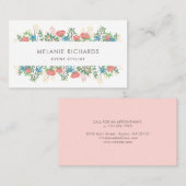 Rosa und blaue Wildblumen Visitenkarte (Vorne/Hinten)