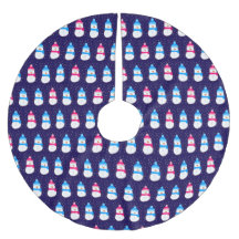 Rosa und blaue Winterschneemänner