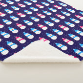 Rosa und blaue Winterschneemänner Sherpadecke (3/4)