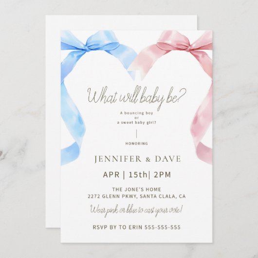 Rosa und blaue Wunde - Einladung (Vorne/Hinten)