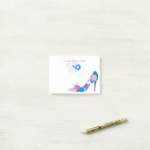 Rosa und blauer Blumen-Schuh Post-it Klebezettel (Auf Schreibtisch)