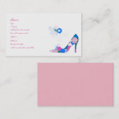 Rosa und blauer Blumen-Schuh Visitenkarte (Vorne/Hinten)