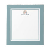 Rosa und Blauer Boho Regenbogenname Notizblock (Vorderseite)