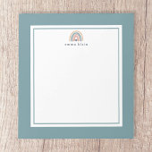 Rosa und Blauer Boho Regenbogenname Notizblock