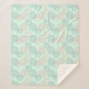 Rosa und blauer Dahlias Sherpa Blanket-Meer Grün Sherpadecke