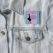 Rosa und blauer Damast-Mode-Stylist-Knopf Button (Beispiel)