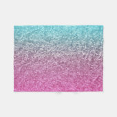 Rosa und blauer Glitzer-Schein-glänzender Schimmer Fleecedecke (Vorderseite (Horizontal))