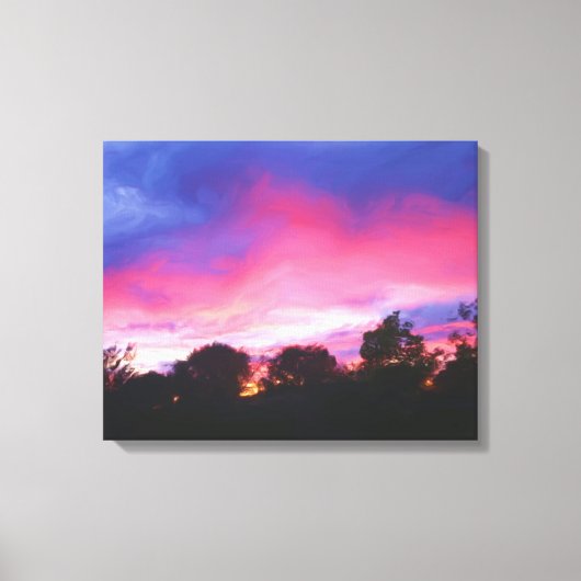 Rosa und blauer Himmel bei Sonnenuntergang Ölgemäl Leinwanddruck (Vorderseite)