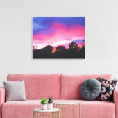 Rosa und blauer Himmel bei Sonnenuntergang Ölgemäl Leinwanddruck (Insitu (Wohnzimmer))
