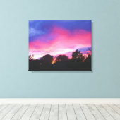 Rosa und blauer Himmel bei Sonnenuntergang Ölgemäl Leinwanddruck (Insitu (Holzboden))