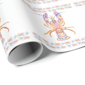 Rosa und blauer Hummer Geschenkpapier (Rolleneckpunkt)