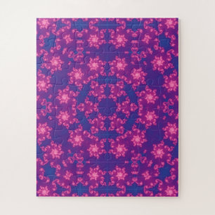 Rosa und Blauer Kaleidoskop Puzzle