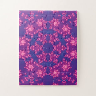 Rosa und Blauer Kaleidoskop Puzzle
