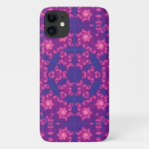 Rosa und Blauer Kaleidoskop Schneeflocken Case-Mate iPhone Hülle