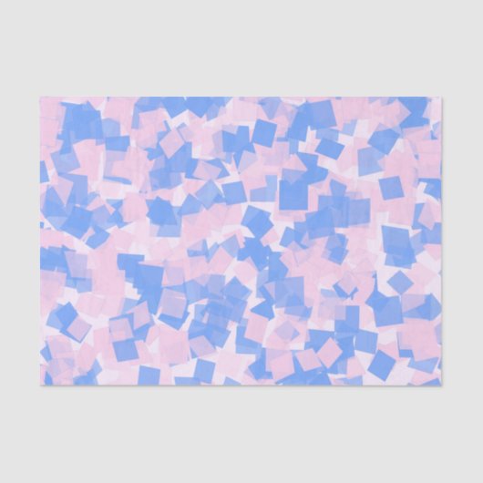 Rosa und Blauer Konfetti Seidenpapier (Vorderseite)