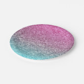 Rosa und blauer Kreis-Glitzer-Schein-glänzender Pappteller (Schrägansicht)