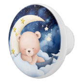 Rosa und Blauer Mond und Teddy Kinderzimmer Dekora Keramikknauf (Rechts)