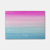 Rosa und blauer Ombre Watercolor personalisiert