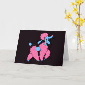 Rosa und blauer Pudel Karte (Gelbe Blume)