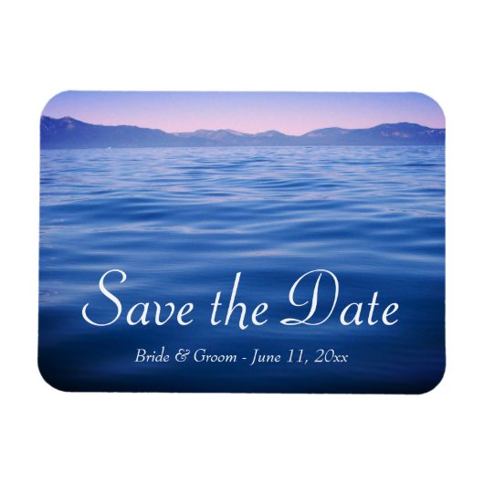 Rosa und Blauer See Tahoe Foto Save the Date Magnet (Horizontal)