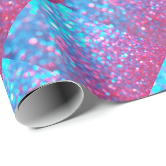 Rosa und blauer Sparkor-Glitzer Geschenkpapier (Rolleneckpunkt)